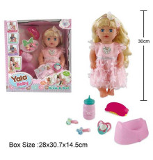 Лялька YL 2238 C (24) п’є з пляшечки, ходить на горщик, пустушка, аксесуари, висота 30 см, в коробці