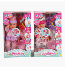 Пупс функціональний UKA-A 0940-5 (32/2) 2 види, "WToys", ОЗВУЧУВАННЯ УКРАЇНСЬКОЮ МОВОЮ, звук, від батарейок, п`є, ходить в туалет, в коробці