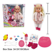 Пупс BLS 024 J (8) висота 45см, плаче сльозами, знімний одяг, шарнірні суглоби, аксесуари, ходить на горщик, п’є з пляшечки, рухливі кінцівки, може стояти, в коробці