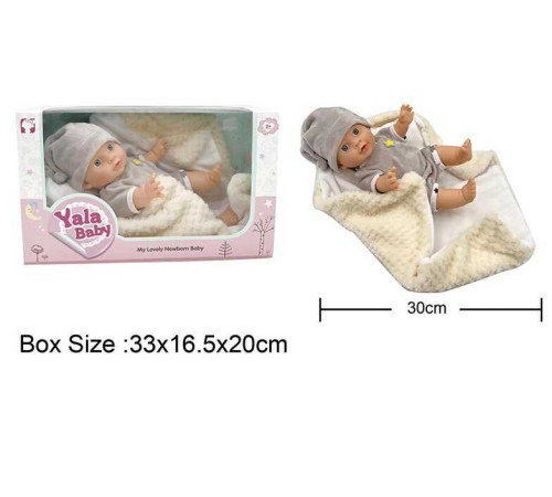 Пупс YL 2430 C-A (24) гумовий, висота 30 см, пелюшка, знімний одяг, в коробці
