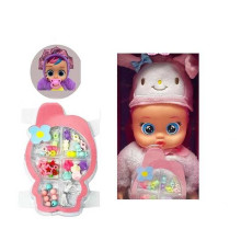 Пупс TK 2428-1 (40/2) висота 30 см, музичний чип, рухається, пісня англійською мовою, пустишка, набір прикрас, У ПАКЕТІ