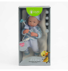 Пупс DF 14-047 B (18/2) гумовий, ковдра, пустушка, довжина 33 см, в коробці