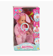 Пупс функціональний UKA-A 0940-6 (32/2) "WToys", ОЗВУЧУВАННЯ УКРАЇНСЬКОЮ МОВОЮ, звук, від батарейок, п`є, ходить в туалет, в коробці