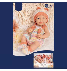 Пупс 8813-6 (24/2) висота 31 см, в’язаний знімний одяг, змінний одяг, в коробці