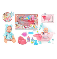 Пупс 8933 B-5 (12) висота 28 см, ванночка, помпова подача води, аксесуари, знімний одяг, в коробці