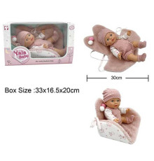 Пупс YL 2430 C-C (24) гумовий, висота 30 см, пелюшка трансформується у зручне крісло, знімний одяг, в коробці