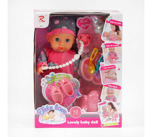 Пупс 8652 (18) висота: 28 см, музичний чип, ходить на горщик, знімний одяг та взуття, пляшечка, соска з тримачем, тарілка, виделка, ложка, ніж, горщик, в коробці – в наличии! Купите сейчас у KAZKOVA