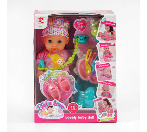 Пупс 8653 (18) їсть, ходить в туалет, каже мама, тато, видає звуки, аксесуари, в коробці