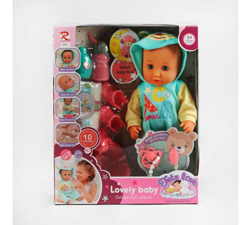 Пупс 6920 (12) п’є з пляшечки, ходить у горщик, закриває очі, аксесуари, музичний чіп, висота 36 см, в коробці