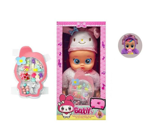 Пупс TK 2428 (40/2) висота 30 см, музичний чип, рухається, пісня англійською мовою,пустишка, набір прикрас, в коробці