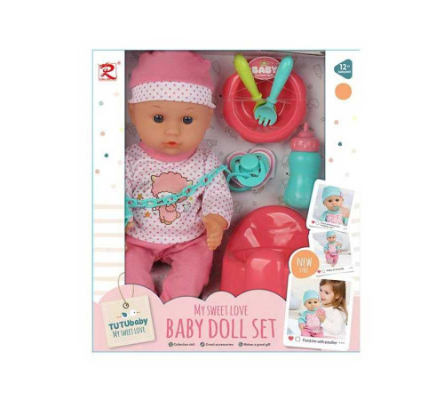 Пупс 6522 (24) висота 28 см, п’є, ходить на горщик, гумова голова, знімний одяг, горщик, пустушка, пляшечка, тарілка, в коробці