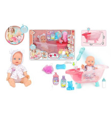 Пупс 8933 B-6 (12) висота 28 см, ванночка, помпова подача води, аксесуари, знімний одяг, в коробці
