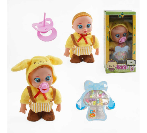 Пупс TK 2429 (40/2) висота 30 см, музичний чип, рухається, пісня англійською мовою,пустишка, набір прикрас, в коробці