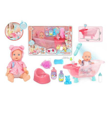 Пупс 8933 B-7 (12) висота 28 см, ванночка, помпова подача води, аксесуари, знімний одяг, в коробці