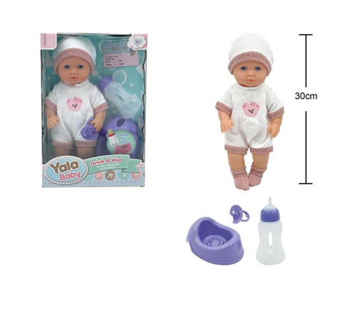 Пупс YL 2530 A-B (36) висота 30 см, п'є з пляшечки, ходить на горщик, знімний одяг, аксесуари, в коробці