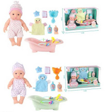 Пупс BLS-W 96 (24/2) 2 види, ванночка, одяг, аксесуари, у коробці