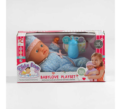 Пупс 9271 (36) м’якотілий, п’є з пляшечки, пляшечка, музичний чіп, висота 31 см, в коробці