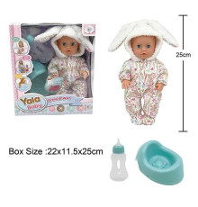 Пупс YL 2425 A-J (48) п'є з пляшечки, ходить на горщик, заплющує очі, аксесуари, висота 25 см, в коробці