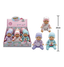 Набір пупсів YL 2520 A-B (8) ЦІНА ЗА 9 ШТУК В БЛОЦІ, висота 20 см, гумові, знімний одяг, рухомі кінцівки, в коробці