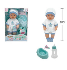 Пупс YL 2530 A-F (36) висота 30 см, п'є з пляшечки, ходить на горщик, знімний одяг, аксесуари, в коробці