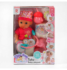 Пупс 9565 (24) "Tutu Baby playset", музичний чіп, характерні звуки та фрази, заплющує очі, аксесуари, в коробці