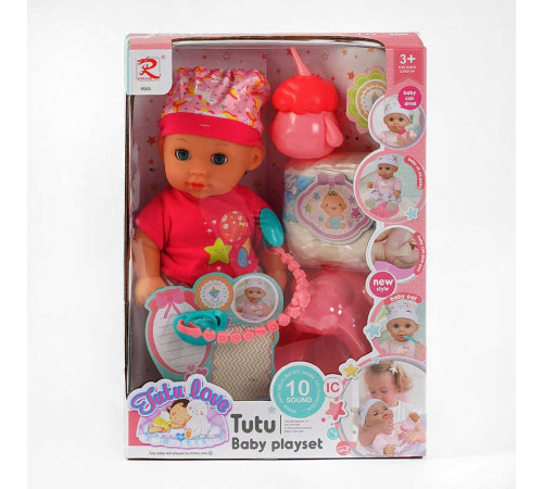 Пупс 9565 (24) "Tutu Baby playset", музичний чіп, характерні звуки та фрази, заплющує очі, аксесуари, в коробці