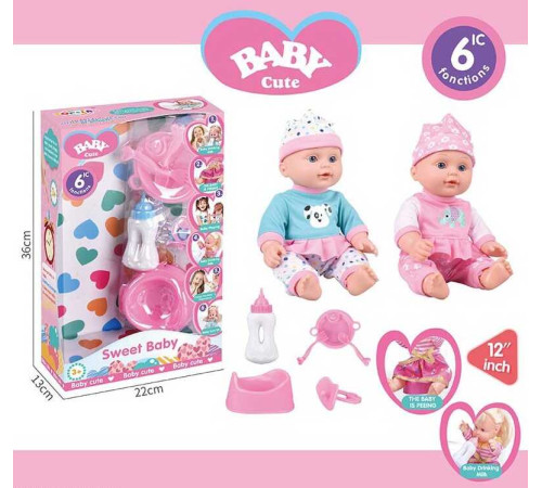 Пупс L 006-3 (32/2) 2 види, 6 функцій, звуковий чіп, аксесуари, у коробці