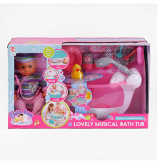 Пупс 8665 (6) п’є з пляшечки, ходить на горщик, ванна, ллється вода, звук, підсвічування, аксесуари, висота 35 см, в коробці