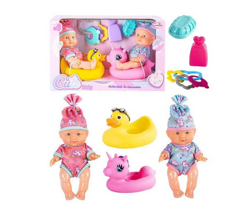 Набір пупсів HX 627-3 (24) 2 пупси, 22 см, імітація скляних очей, аксесуари, в коробці