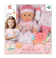 Пупс 6322 (18) висота 28 см, п’є, ходить на горщик, гумова голова, знімний одяг, переноска для пупса, брязкальце, пляшечка, в коробці