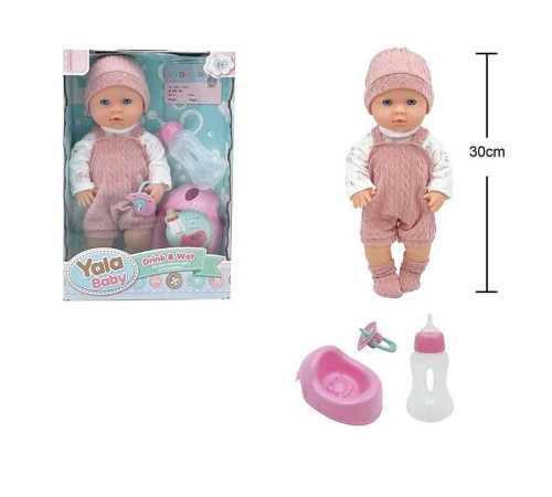 Пупс YL 2530 A-H (36) висота 30 см, п'є з пляшечки, ходить на горщик, знімний одяг, аксесуари, в коробці