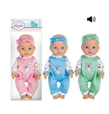 Пупс 011-4 A (144/2) 3 види, висота 28 см, знімний одяг, музичний чіп, в пакеті, ВИДАЄТЬСЯ ТІЛЬКИ МІКС ВИДІВ
