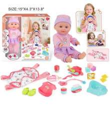 Пупс 4933 A-3 (24) висота 32 см, п’є та ходить до вбиральні, знімний одяг, горщик, музичний чіп, аксесуари, кенгуру з регульованими лямками, в коробці