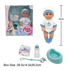 Пупс YL 2430 L-K (16) п'є з пляшечки, ходить на горщик, заплющує очі, аксесуари, висота 30 см, в коробці
