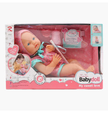 Пупс 6252 (24) гумовий, висота 33 см, рухливі кінцівки та голова, знімний одяг, пустушка, пляшечка, в коробці