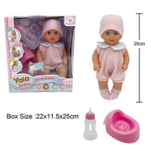 Пупс YL 2425 A-C (48) п'є з пляшечки, ходить на горщик, заплющує очі, аксесуари, висота 25 см, в коробці