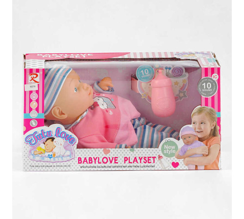 Пупс 9270 (36) м'якотілий, 10 звукових ефектів, аксесуар, 30см, у коробці