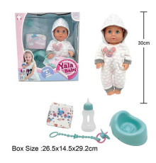Пупс YL 2430 L-W (16) п'є з пляшечки, ходить на горщик, заплющує очі, аксесуари, висота 30 см, в коробці