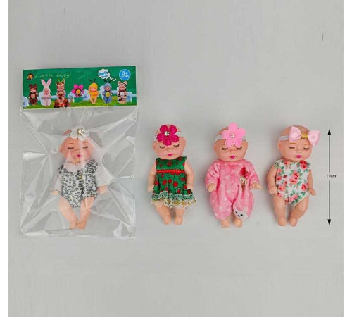 Пупс 12326 (800/2) висота - 11см, тіло — пластик, голова - гума, знімний одяг, рухомі елементи, в пакеті, в пакеті, ВИДАЄТЬСЯ ТІЛЬКИ МІКС ВИДІВ