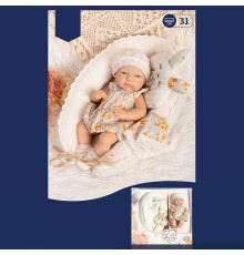 Пупс 8829-1 (16/2) висота 31 см, знімний одяг, матрацик з подушечкою, рушник, в коробці