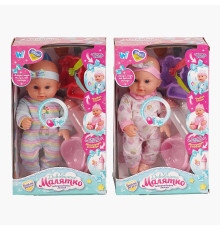 Пупс функціональний UKA-A 0940-4 (32/2) 2 види, "WToys", ОЗВУЧУВАННЯ УКРАЇНСЬКОЮ МОВОЮ, звук, від батарейок, п`є, ходить в туалет, в коробці