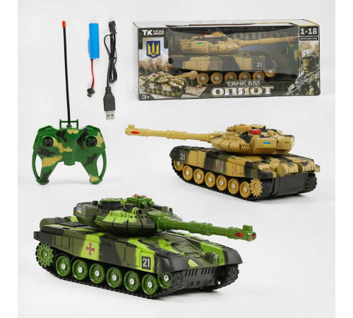 Танк на радіокеруванні "Оплот" 72942 (24) 2 кольори, "TK Group", масштаб 1:18, підсвічування, звуки, механічне обертання башти, гусеничний, акум. 3,7 V, в коробці Танк на радіокеруванні "Оплот" 72942 (24) 2 кольори, "TK Group", масштаб 1:18, підсвічування, звуки, механічне обертання башти, гусеничний, акум. 3,7 V, в коробці