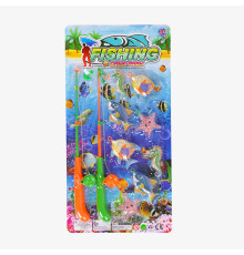 Риболовля 24 B1 (96/2) 8 морських мешканців з кільцем, 2 вудки з гачком, на листі