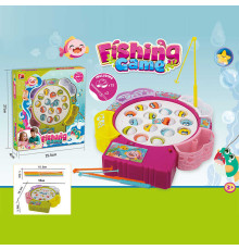 Рибаловля 6215 (60/2) діаметр - 20 см, автоматичне обертання, музика, 15 рибок, 3 вудочки з гачком, 4 кошики, рухомі елементи, в коробці