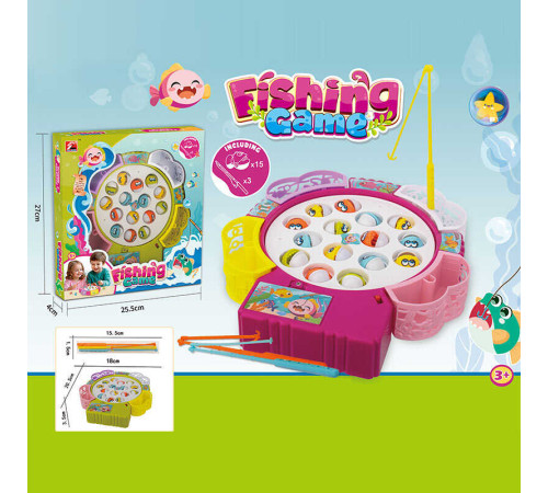 Рибаловля 6215 (60/2) діаметр - 20 см, автоматичне обертання, музика, 15 рибок, 3 вудочки з гачком, 4 кошики, рухомі елементи, в коробці – в наличии! Купите сейчас у KAZKOVA