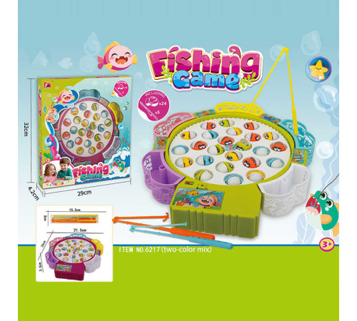 Риболовля 6217 (48/2) діаметр - 24 см, автоматичне обертання, музика, 24 рибки, 5 вудочок з гачком, 5 кошиків, рухомі елементи, в коробці – в наличии! Купите сейчас у KAZKOVA