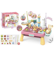 Риболовля 1205-4 (12) автоматична подача води, 20 елементів, рибки, посуд, на батарейках, 2 вудки, механічний запускач, гірка з помповим механізмом, в коробці