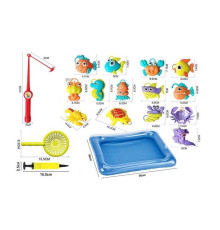 Риболовля QF 338-1 (48/2) 14 фігурок морських мешканців, вудочка, 2 сачки, басейн, насос, у пакеті