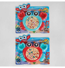 Риболовля 137-1 A (60/2) "Краб", 2 кольори, 15 рибок, 3 вудки, на батарейках, на листі