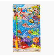 Риболовля 555-234 (96/2) 10 рибок, вудка, на листі